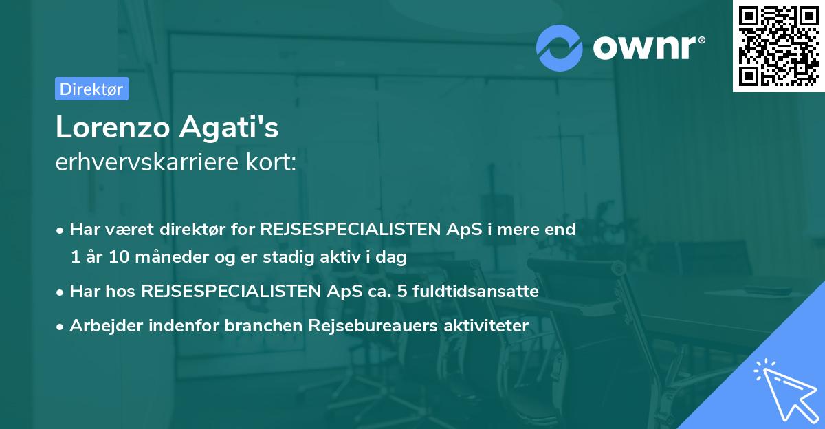 Lorenzo Agati's erhvervskarriere kort