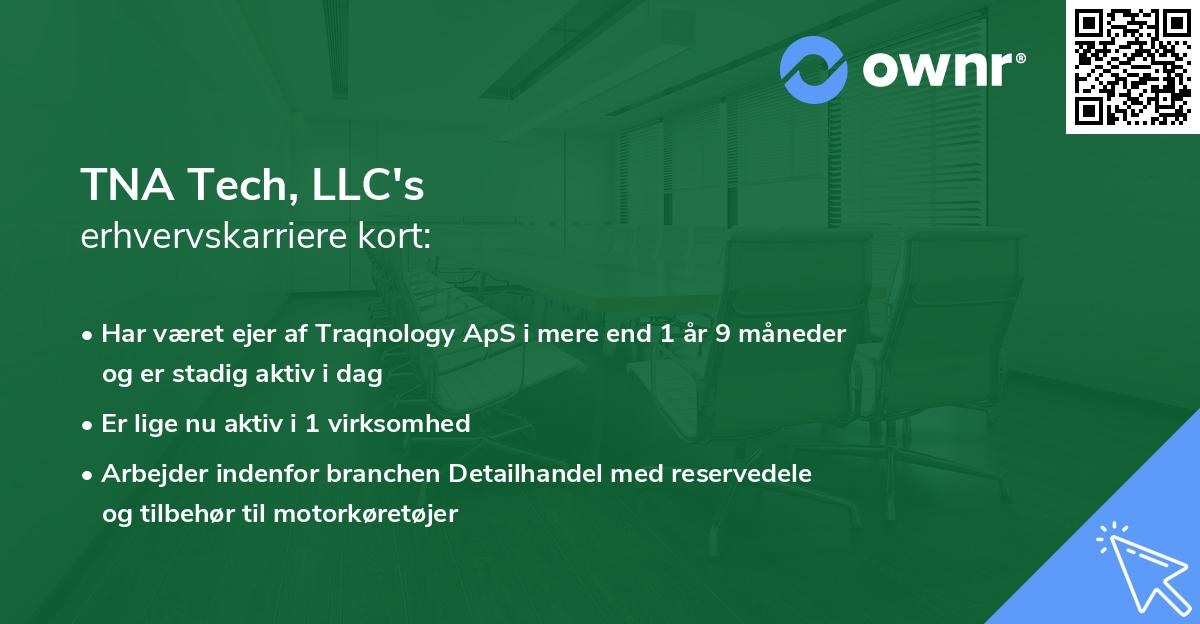 TNA Tech, LLC's erhvervskarriere kort
