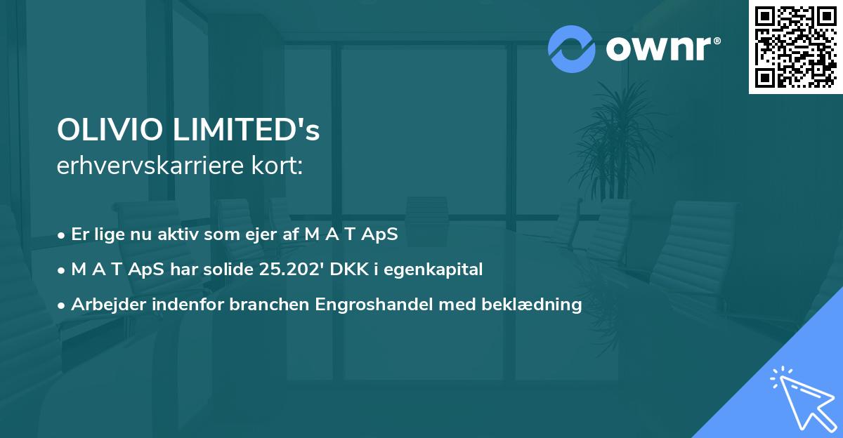 OLIVIO LIMITED's erhvervskarriere kort