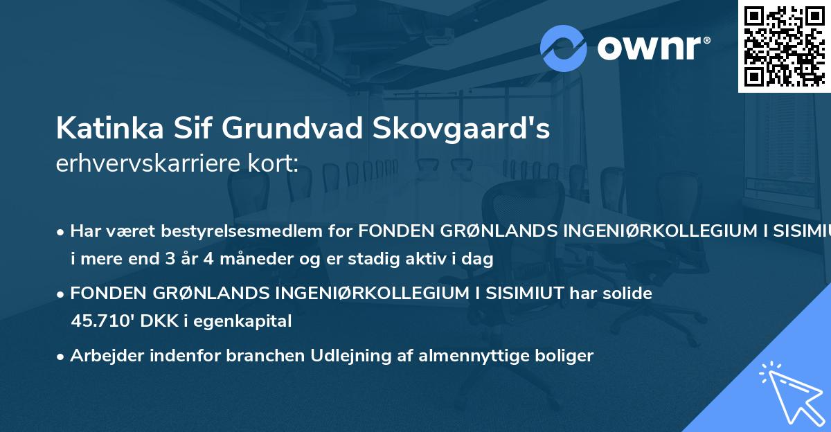 Katinka Sif Grundvad Skovgaard's erhvervskarriere kort