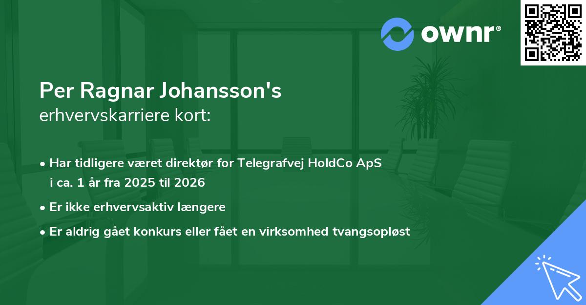 Per Ragnar Johansson's erhvervskarriere kort