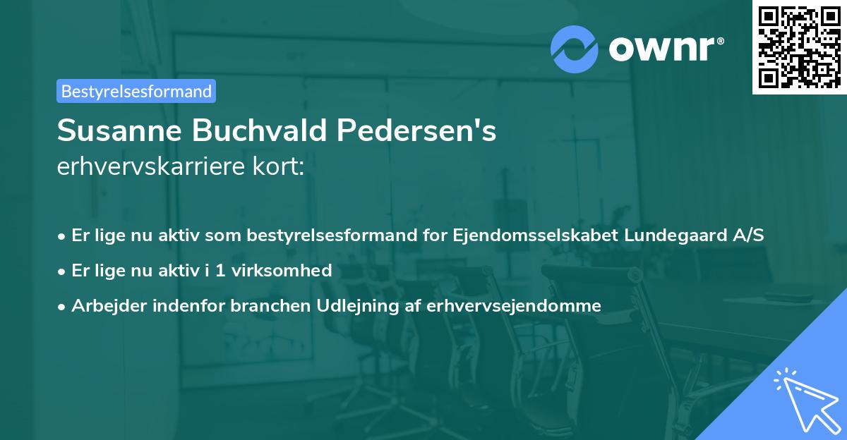 Susanne Buchvald Pedersen's erhvervskarriere kort