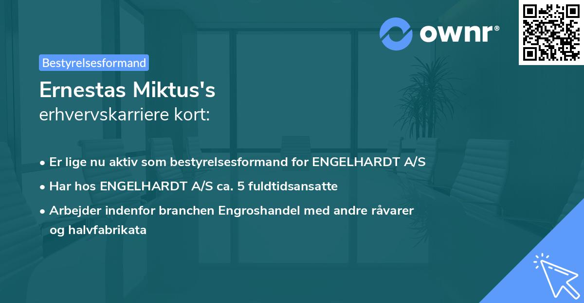 Ernestas Miktus's erhvervskarriere kort
