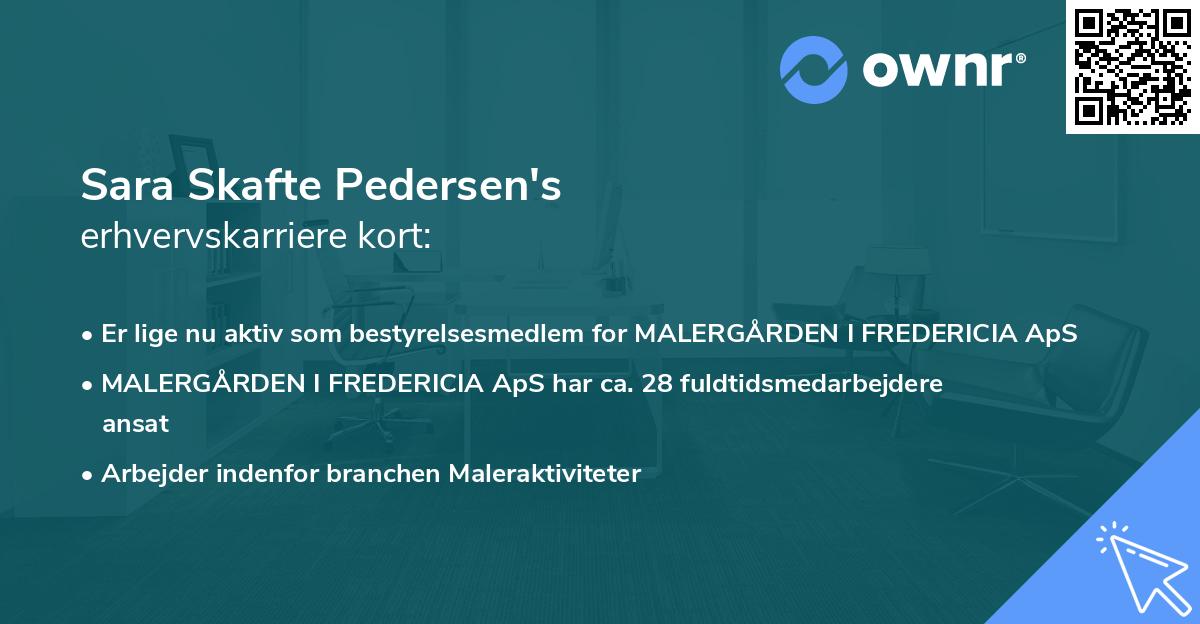Sara Skafte Pedersen's erhvervskarriere kort