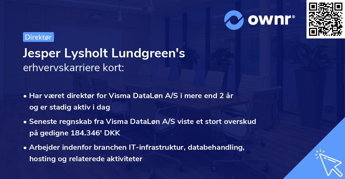 Jesper Lysholt Lundgreen's erhvervskarriere kort