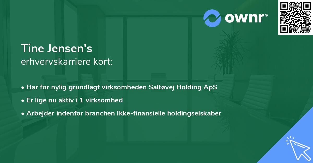 Tine Jensen's erhvervskarriere kort