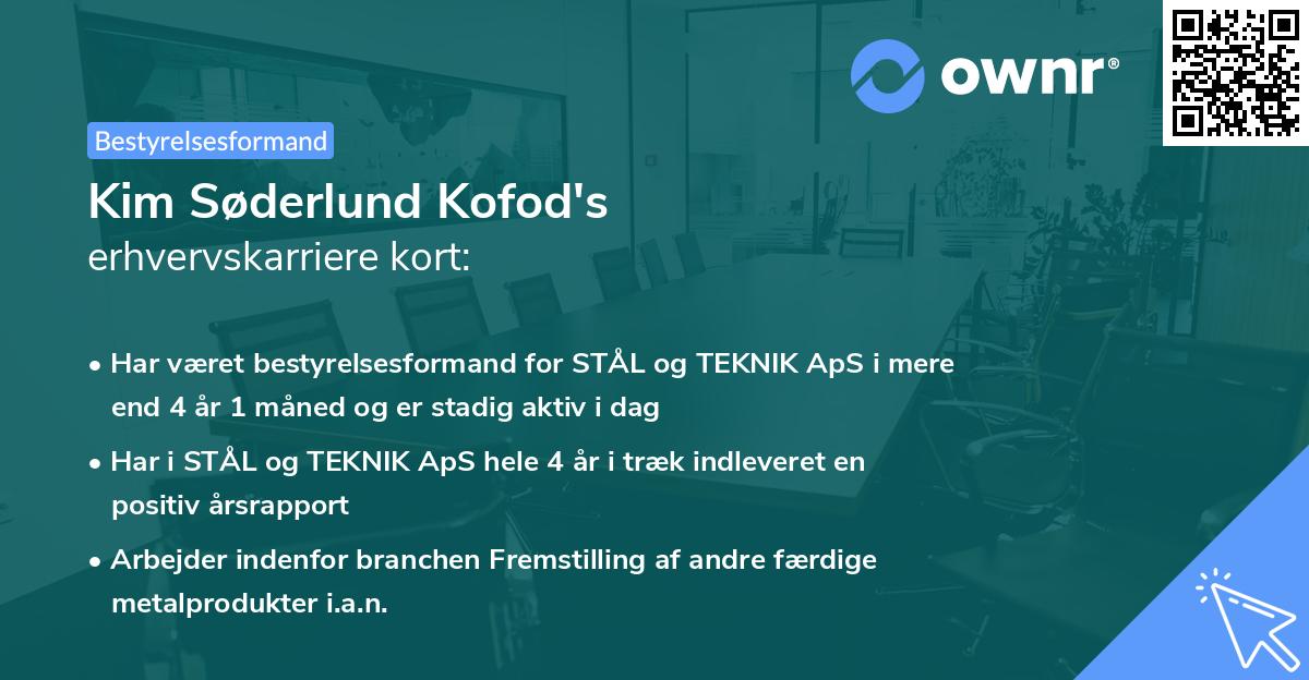 Kim Søderlund Kofod's erhvervskarriere kort
