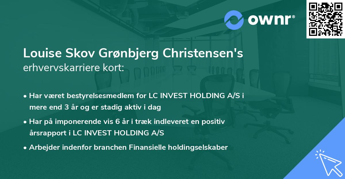 Louise Skov Grønbjerg Christensen's erhvervskarriere kort