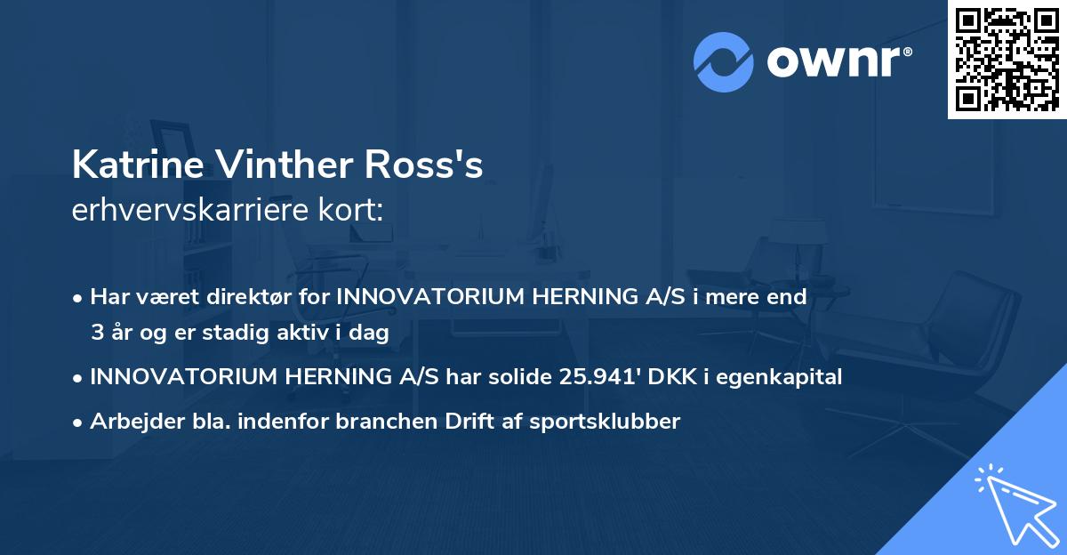Katrine Vinther Ross's erhvervskarriere kort