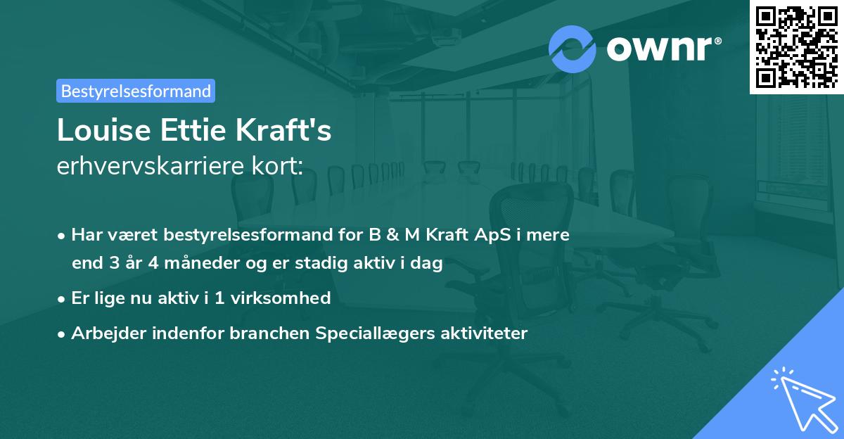 Louise Ettie Kraft's erhvervskarriere kort
