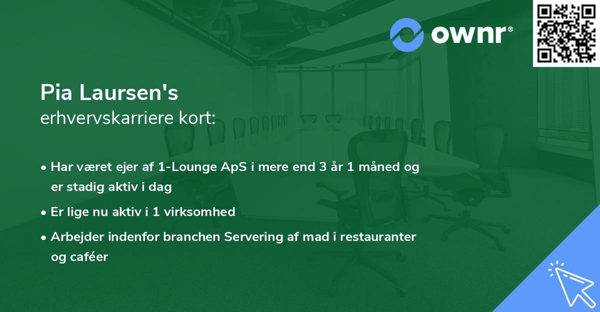 Pia Laursen's erhvervskarriere kort