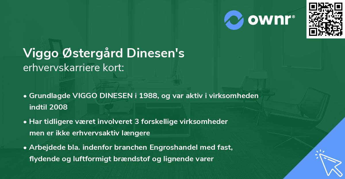 Viggo Østergård Dinesen's erhvervskarriere kort