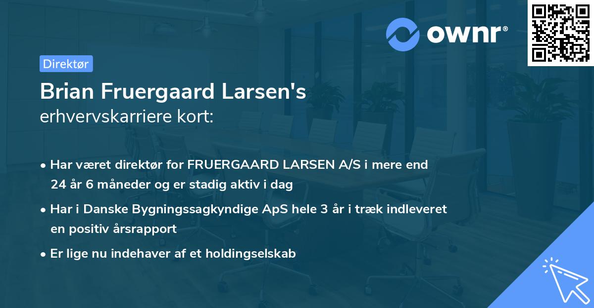 Brian Fruergaard Larsen's erhvervskarriere kort