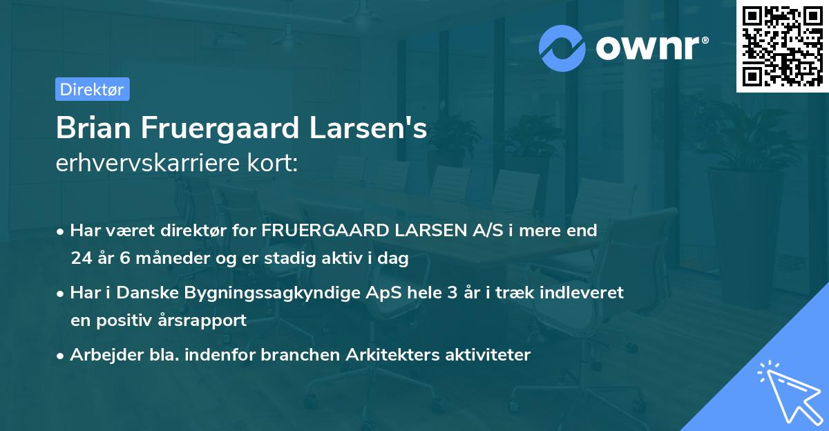 Brian Fruergaard Larsen's erhvervskarriere kort