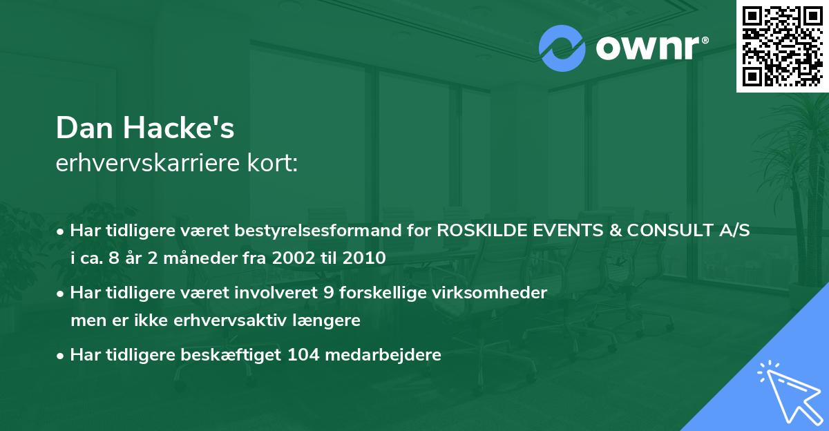 Dan Hacke's erhvervskarriere kort