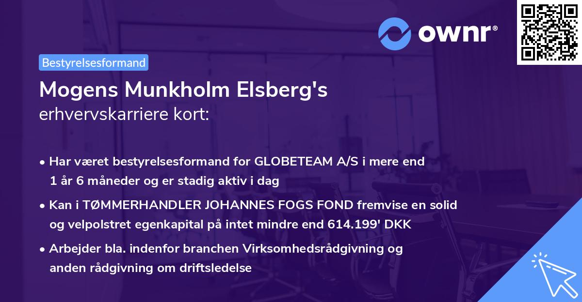 Mogens Munkholm Elsberg's erhvervskarriere kort