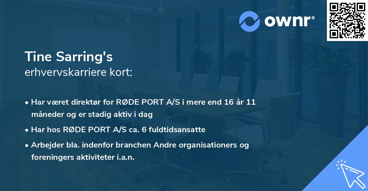 Tine Sarring's erhvervskarriere kort