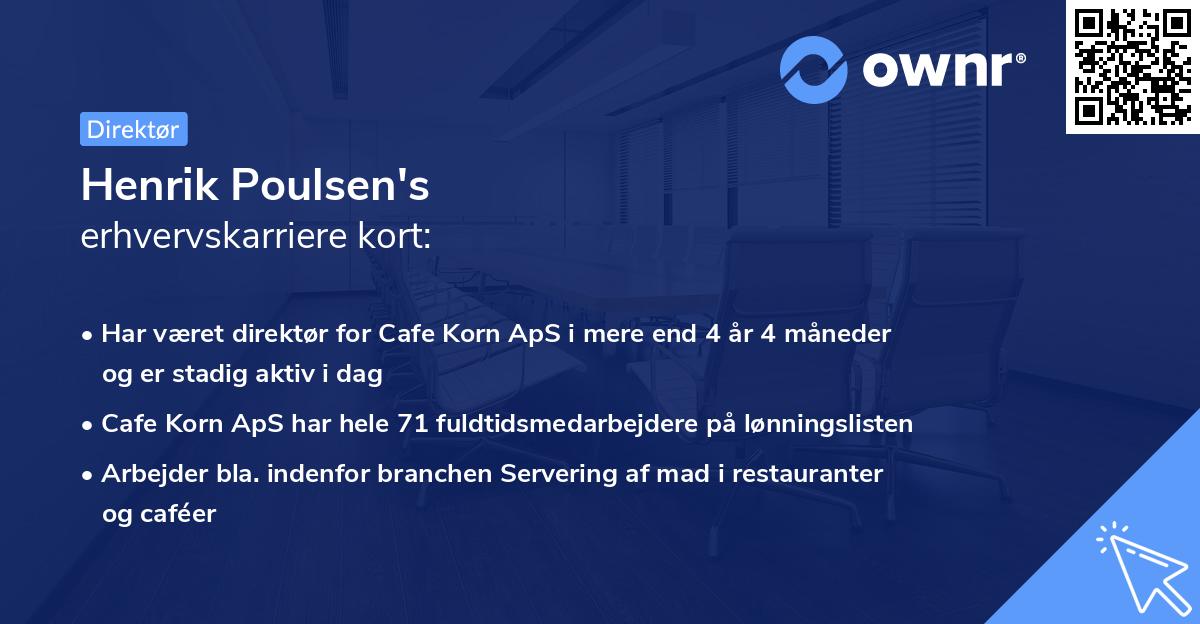 Henrik Poulsen's erhvervskarriere kort