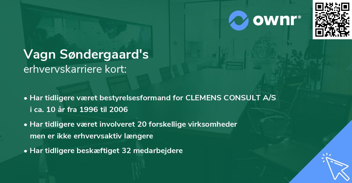 Vagn Søndergaard's erhvervskarriere kort