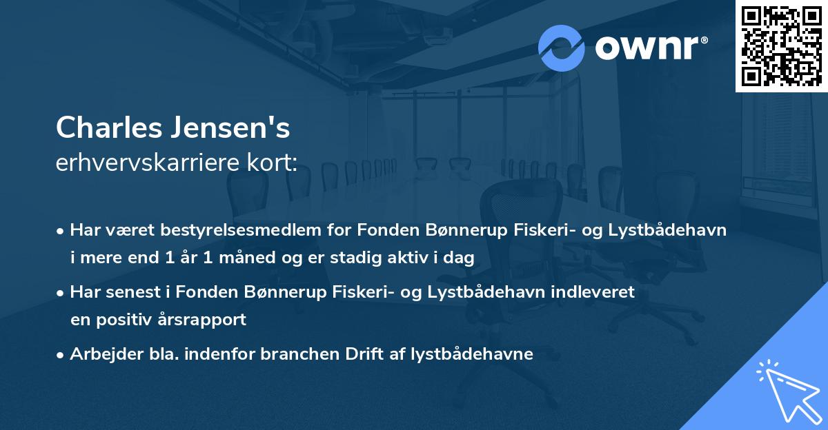 Charles Jensen's erhvervskarriere kort