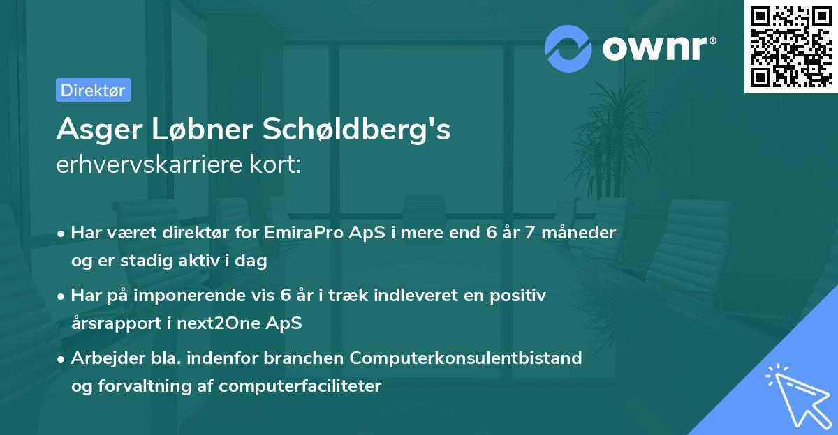Asger Løbner Schøldberg's erhvervskarriere kort