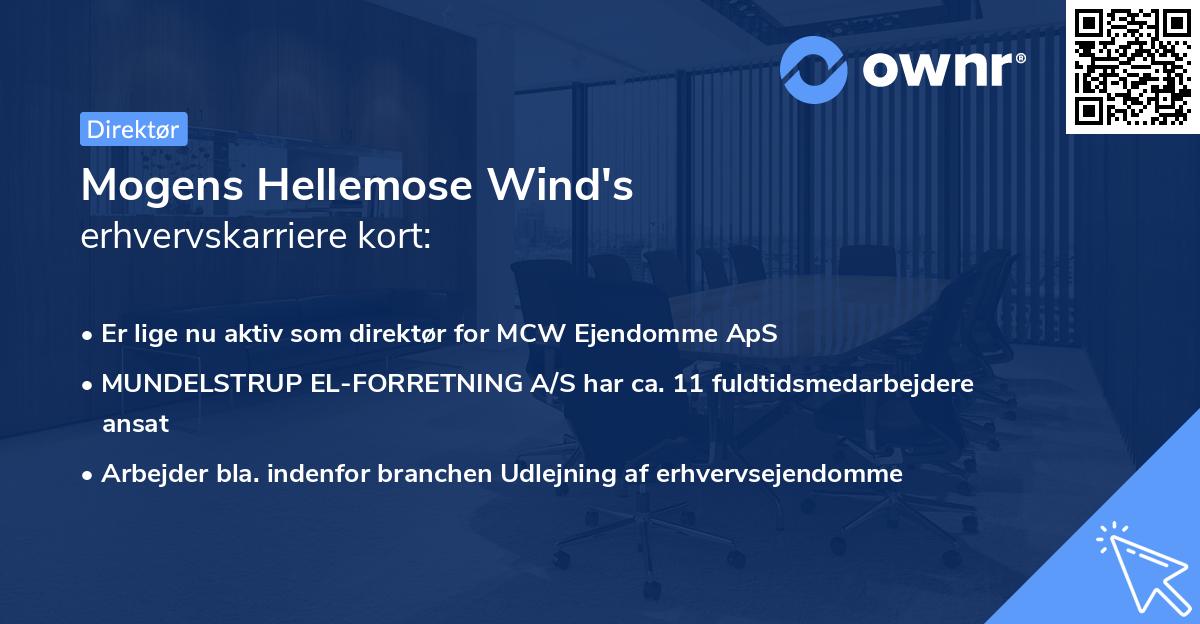 Mogens Hellemose Wind's erhvervskarriere kort