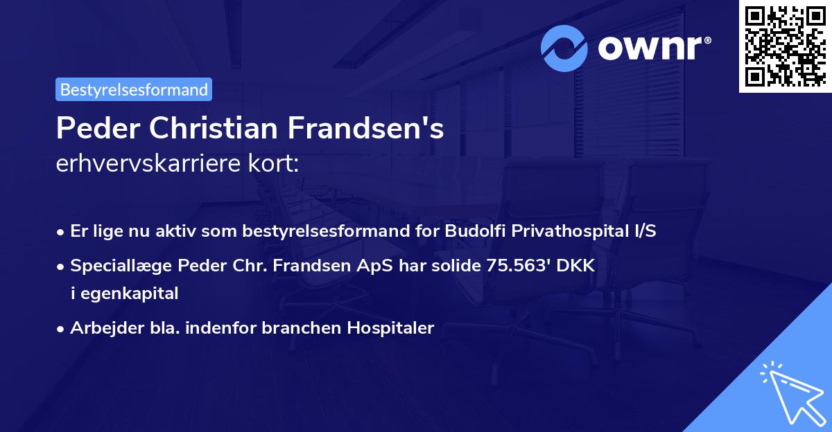 Peder Christian Frandsen's erhvervskarriere kort