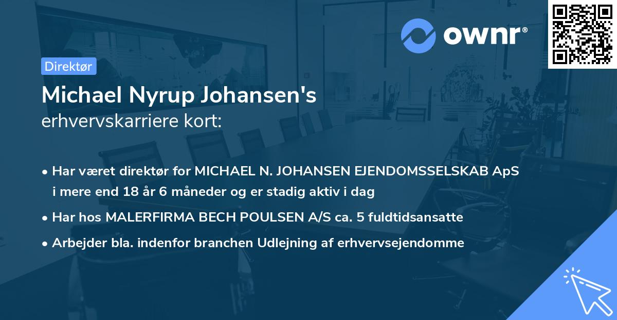 Michael Nyrup Johansen's erhvervskarriere kort