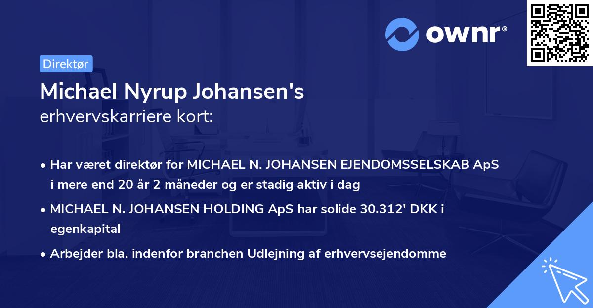Michael Nyrup Johansen's erhvervskarriere kort