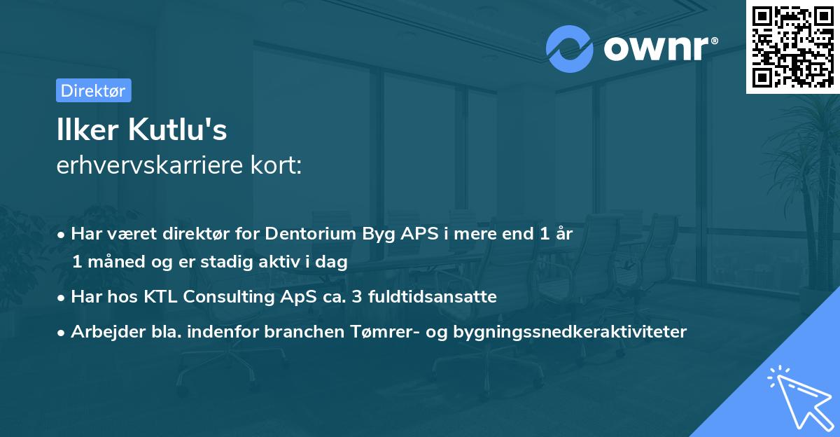 Ilker Kutlu's erhvervskarriere kort