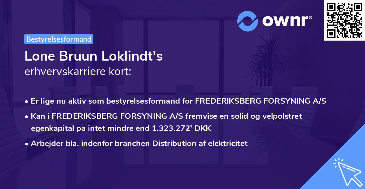 Lone Bruun Loklindt's erhvervskarriere kort