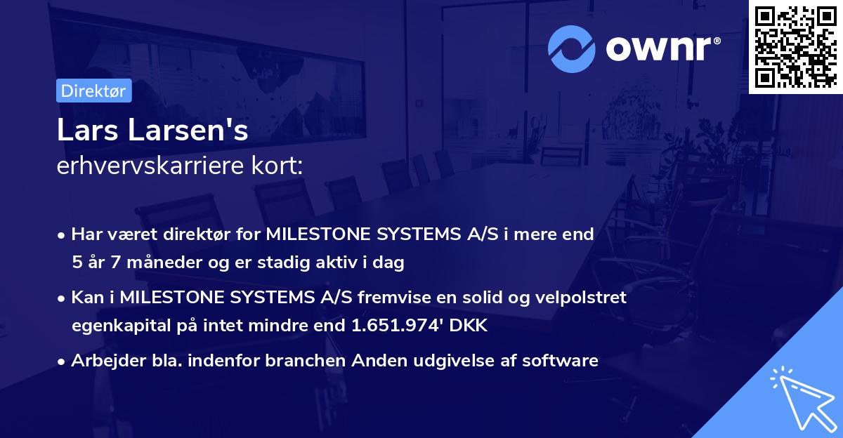 Lars Larsen's erhvervskarriere kort