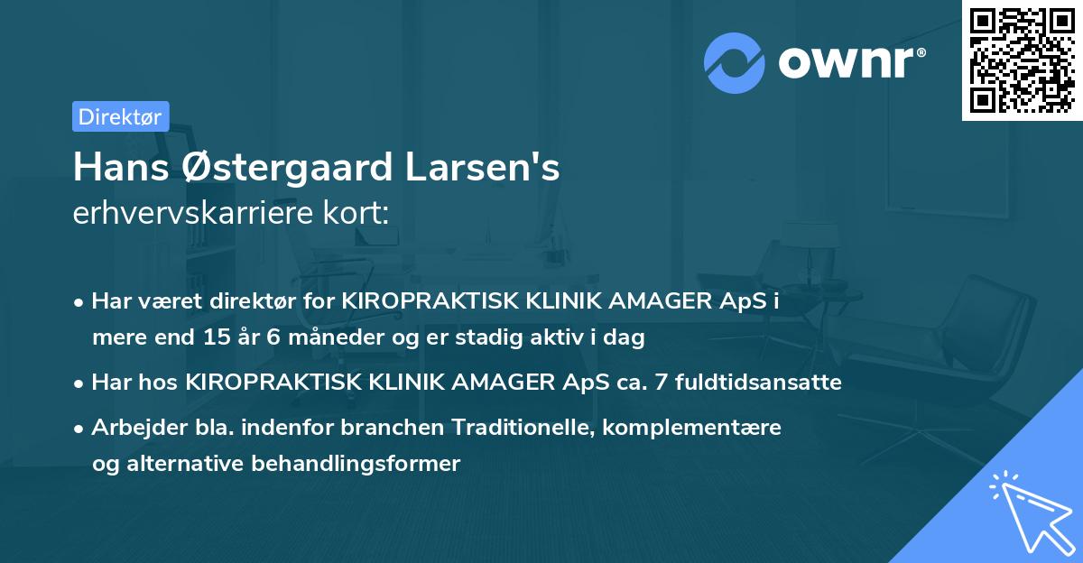 Hans Østergaard Larsen's erhvervskarriere kort