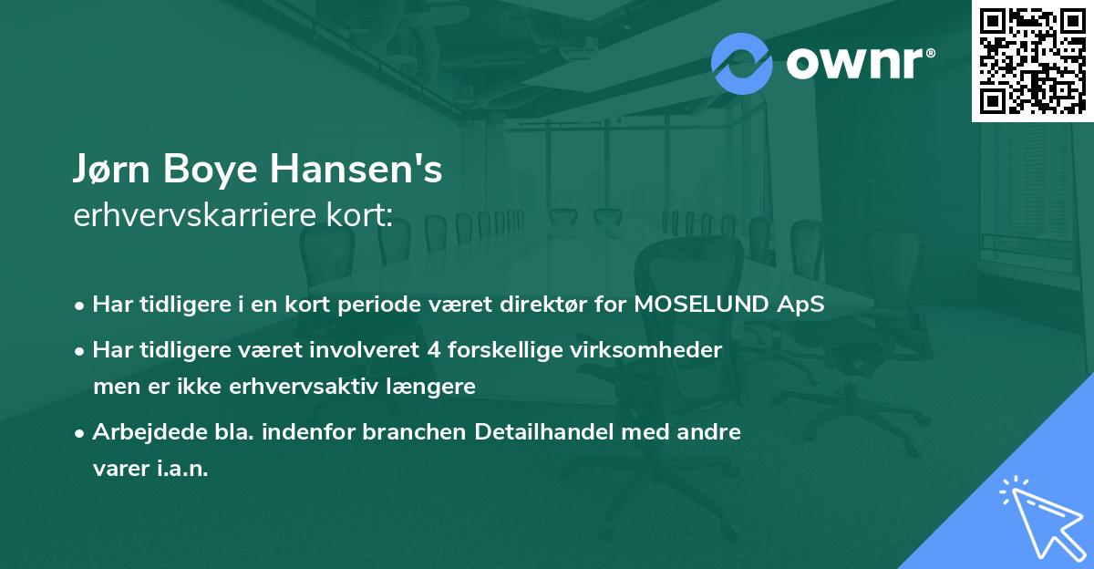 Jørn Boye Hansen's erhvervskarriere kort
