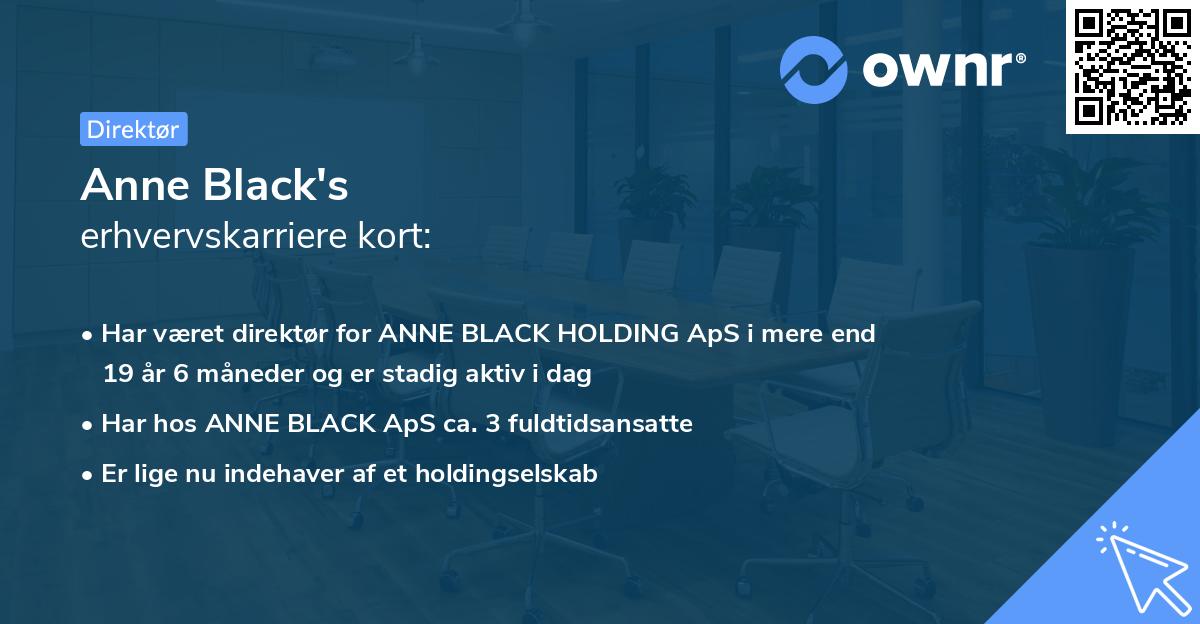 Anne Black's erhvervskarriere kort