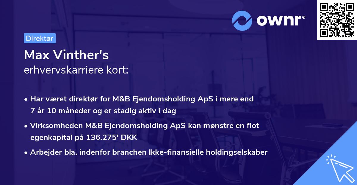 Max Vinther's erhvervskarriere kort