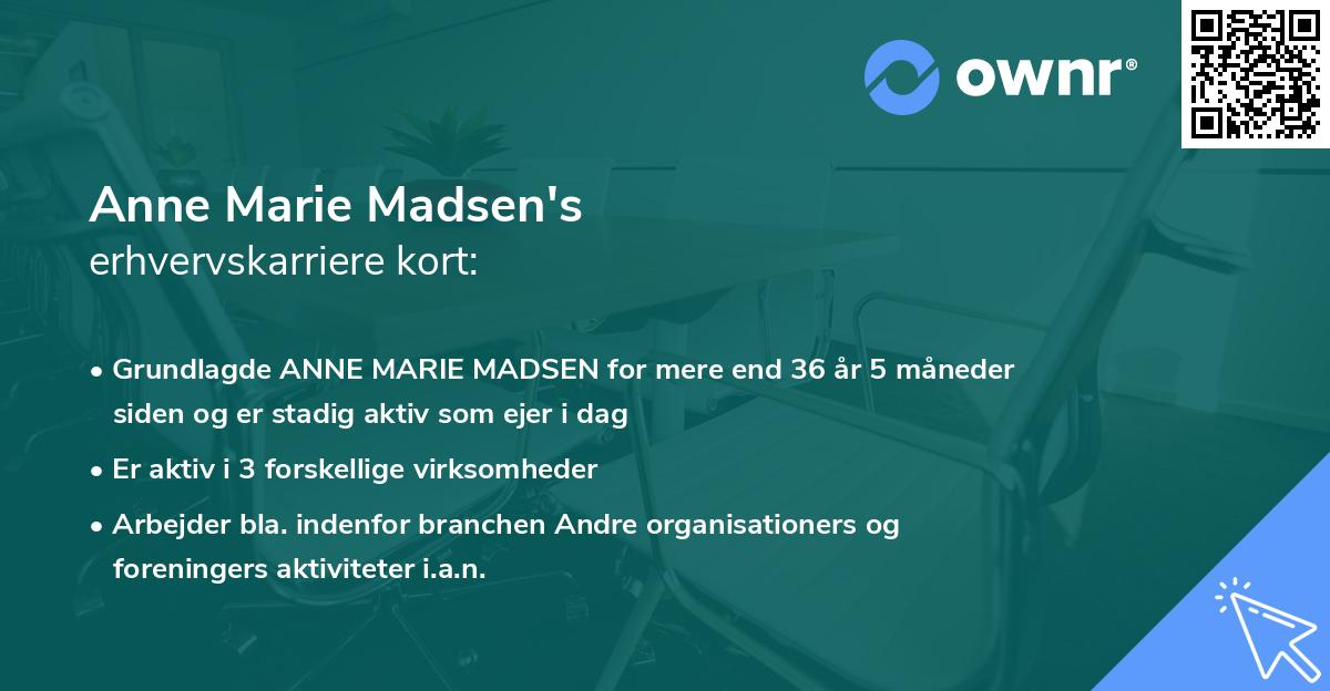 Anne Marie Madsen's erhvervskarriere kort