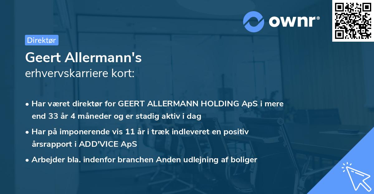 Geert Allermann's erhvervskarriere kort