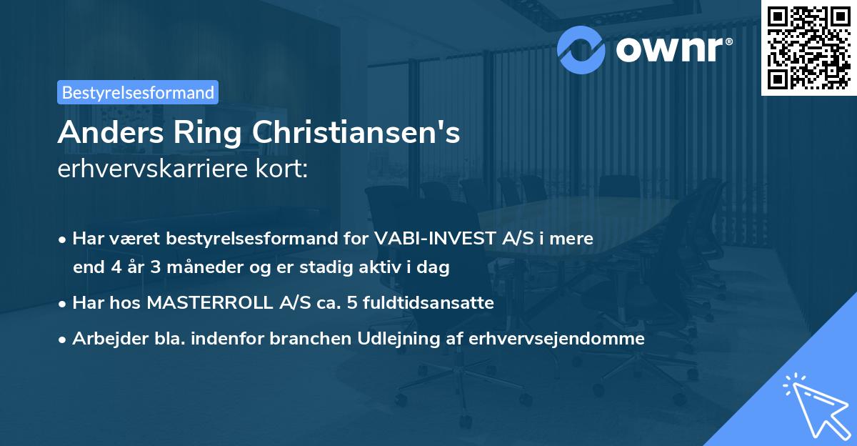 Anders Ring Christiansen's erhvervskarriere kort