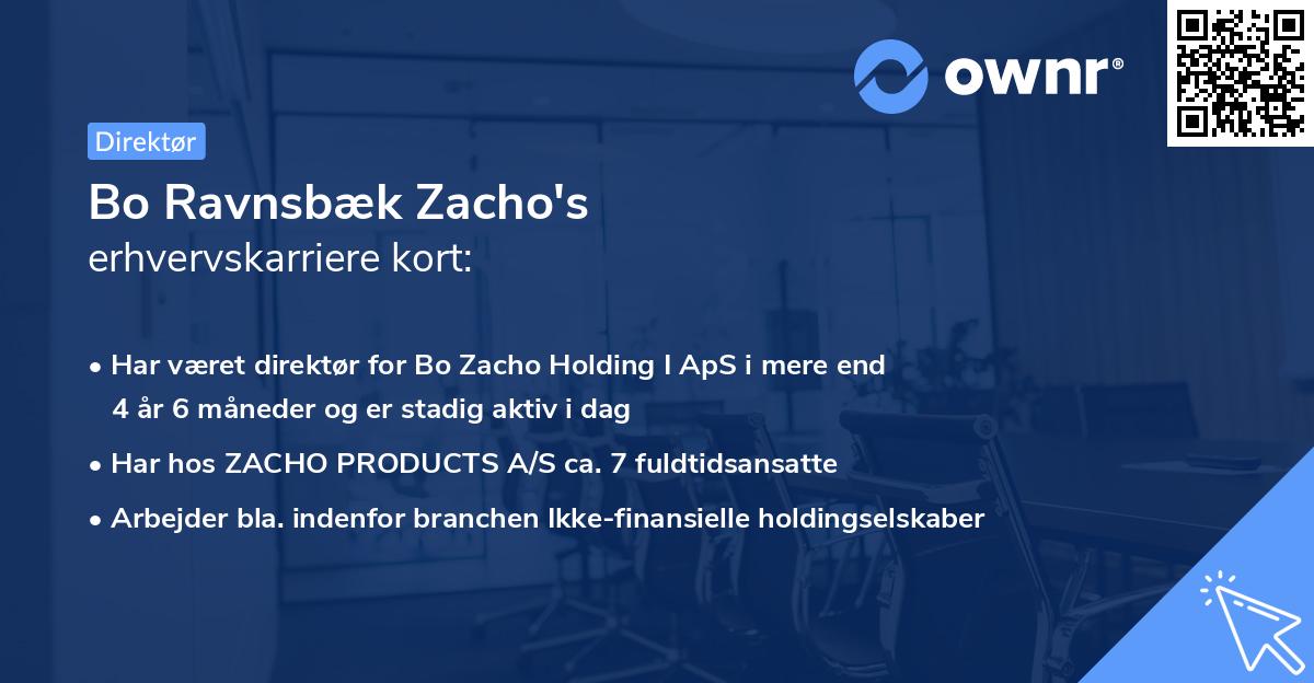 Bo Ravnsbæk Zacho's erhvervskarriere kort