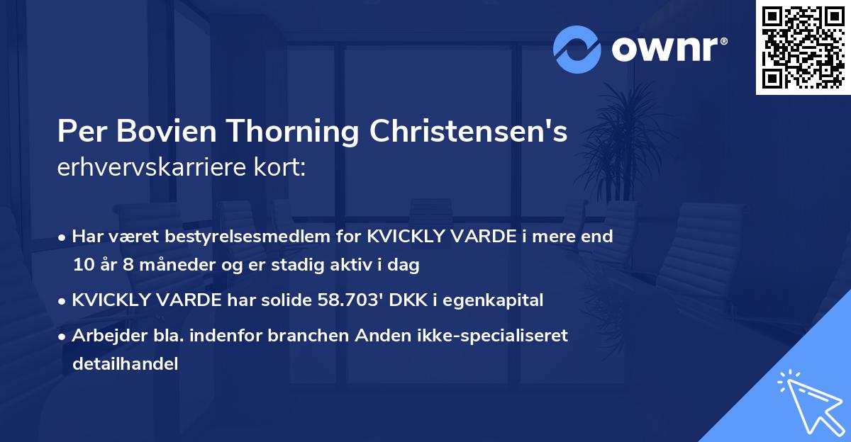 Per Bovien Thorning Christensen's erhvervskarriere kort