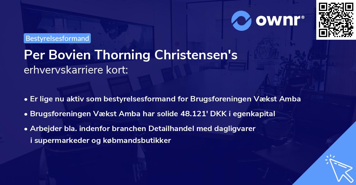 Per Bovien Thorning Christensen's erhvervskarriere kort