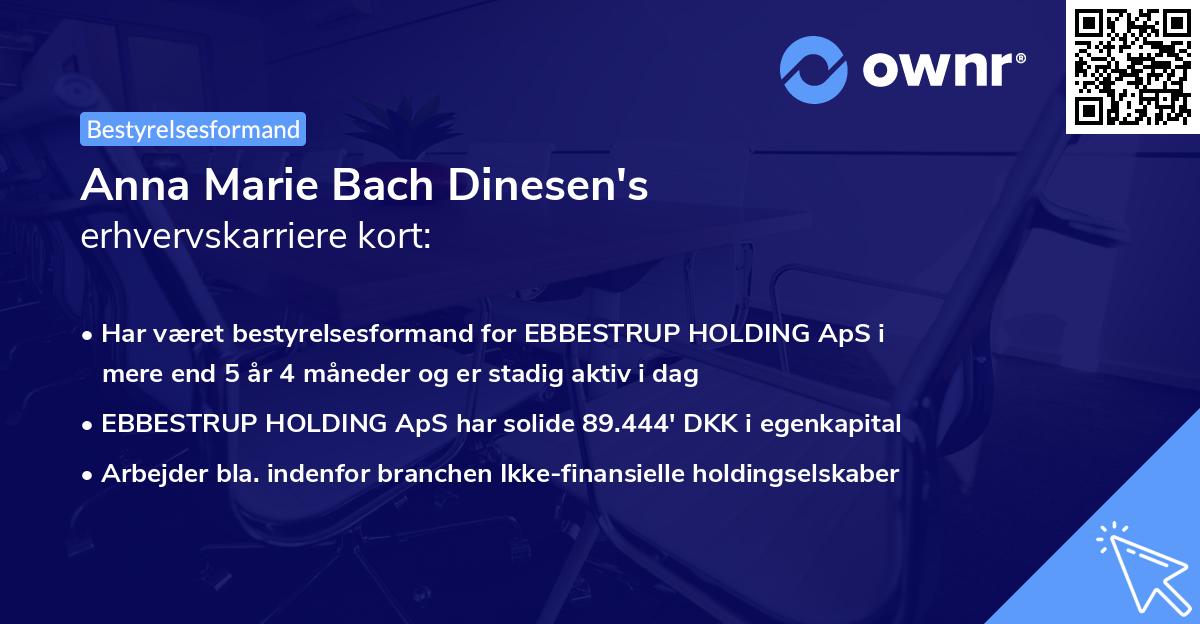 Anna Marie Bach Dinesen's erhvervskarriere kort