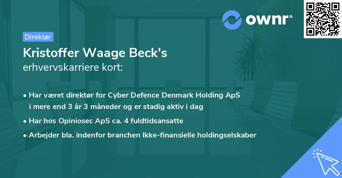 Kristoffer Waage Beck's erhvervskarriere kort