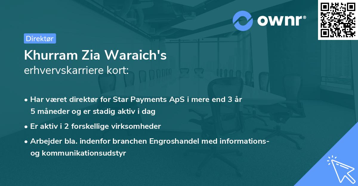 Khurram Zia Waraich's erhvervskarriere kort