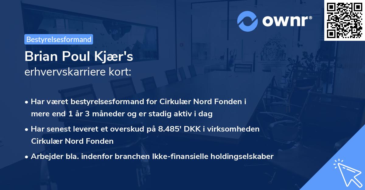 Brian Poul Kjær's erhvervskarriere kort