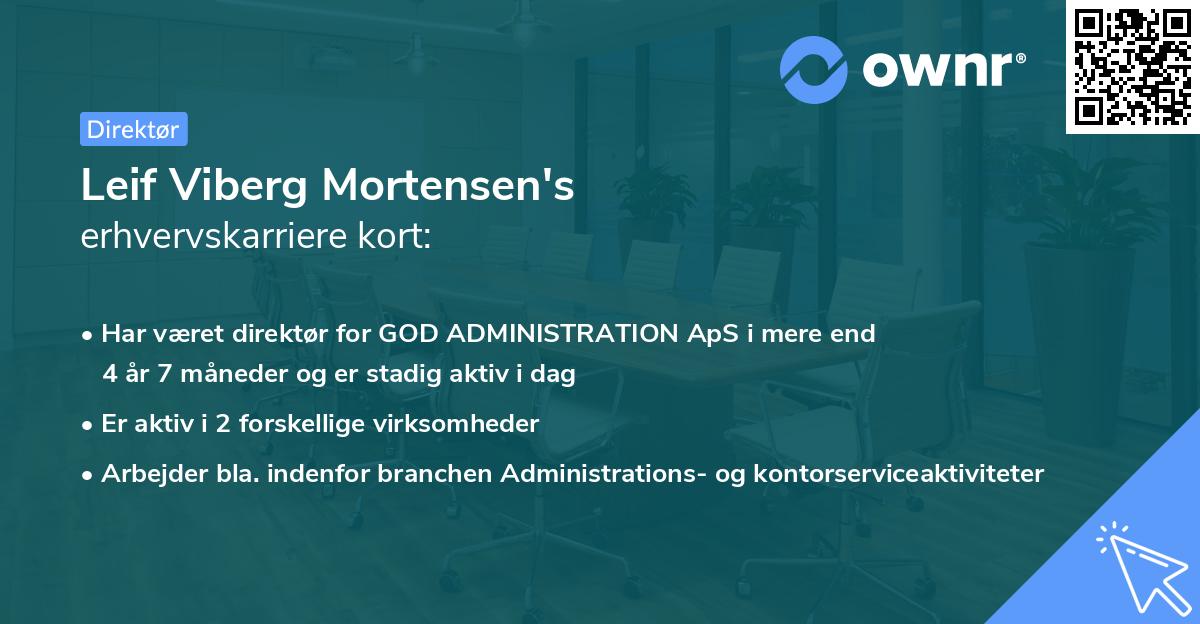 Leif Viberg Mortensen's erhvervskarriere kort