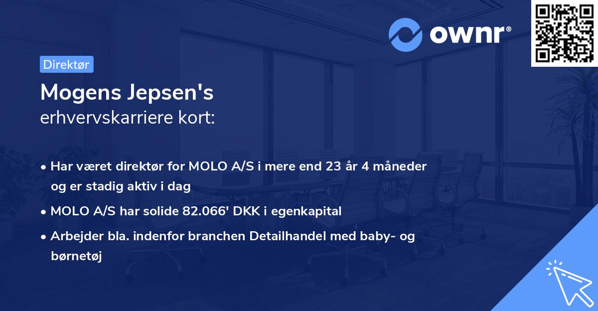 Mogens Jepsen's erhvervskarriere kort