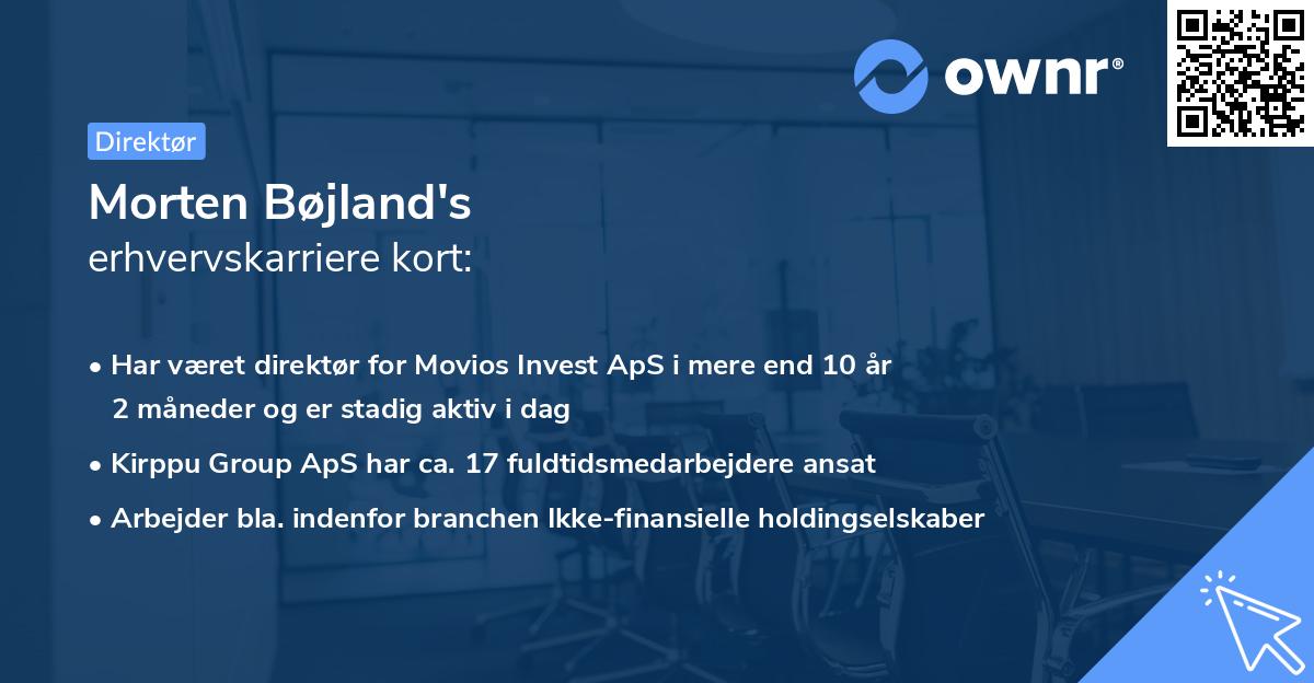 Morten Bøjland's erhvervskarriere kort