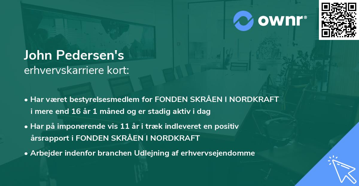 John Pedersen's erhvervskarriere kort